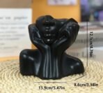 VRB Dec 1 Pcs Vase for Home Decor, Living Room, Office, Bedroom,Centre Table,Ceramic Look Unbreakable Showpiece Flower Pot for Decorations (Only vase, No Flower) Size - 15 cm (Face Design 1 - Black) - Fast Shipping to USA & Canada - Image 2