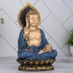 Global Grabbers New Sitting Buddha Statue showpiece Idol Home Decor Items for Living Room and Gifts (Blue Golden) - Fast Shipping to USA, Canada & India - Image 3
