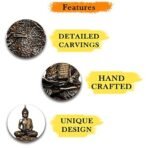 Global Grabbers Polyresin Sitting Buddha Idol Statue Showpiece for Home Decor Decoration Gift Gifting Items-A_ORG- BS2-(00), Orange - Fast Shipping to USA, Canada & India - Image 5