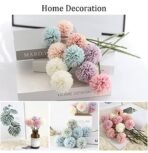 VRB Dec Artificial Chrysanthemum Ball Hydrangea Fake Flowers Sticks Bunch for Home Decor,Room Decorations, Living Room Table Decoration Plants (Without Vase Pot) (Mix - 5 pcs) - Fast Shipping to USA & Canada - Image 3