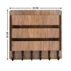 Sehaz Artworks Letter Mail Holder with Key Hooks | Key Holder for Wall| Wall Shelves | Furnitures for Home Decor Items | Wall Decor (25 cm x 25 cm, Beige) - Fast Shipping to USA & Canada - Image 3