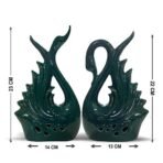 Xtore Modern Elite Swan Pair Ceramic Art Figurine | Beautiful Home Decor (Pack of 2, Green) - Fast Shipping to USA & Canada - Image 4