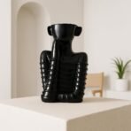 Xtore Modern Abstract Black Resin Figurine | Contemporary Art Piece | Unique Home Decor for Living Room, Office, or Gallery | Sleek and Stylish Design - Black - Fast Shipping to USA & Canada