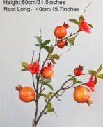 VRB Dec Plastic Tm Pack Of 3 Artificial Hibiscus Glabra Fake Plant Flowers For Home,Room,Office,Vases,Decoration Items Living Room (Without Pot, Artificial Pomegranate Plant),Plant(Green,Red)) - Fast Shipping to USA & Canada - Image 4