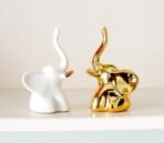 VRB Dec 1 Set for Statue Study Office Desk Decor Showpiece Gift Decoration Accessories Items Decorative Showpeice for Home ((2 Pcs Golden & White Elephant)) - Fast Shipping to USA & Canada