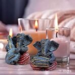 Xtore Resin Musical Ganesha Pair for Home Decor | Brings Prosperity - (Grey & Red, Pack of 2) - Fast Shipping to USA & Canada - Image 3