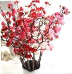 VRB DecTM 3 Pcs Artificial Cherry Blossom Flowers - Fake Plant for Home, Room, Office | Vase Decor | Decoration Items for Living Room (Pink) - Fast Shipping to USA & Canada - Image 3