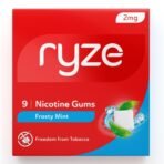 RYZE Nicotine Gum 2mg | Pack of 10 (90 gums) | Frosty Mint | Freedom from Smoking & Tobacco | Easy on Throat | Sugar Free | Teeth Whitening - Fast Shipping to USA & Canada