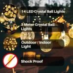One94Store Crystal Ball String Lights - 14 LED, 3 Meter Warm White - Decorative Waterproof Fairy Lights for Indoor/Outdoor, Garden, Diwali, Christmas, Wedding, Party & Festival Decoration Pack of 1 - Fast Shipping to USA & Canada - Image 5