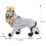 Xtore Regal Lion with Crown Figurine | Resin Home Decor Accent | Unique Art Piece for Living Room, Office, or Shelf | Symbol of Strength and Royalty | Luxurious Animal DECOR - Fast Shipping to USA & Canada - Image 5