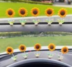 VRB Dec 10 pcs of Sunflower for Car Dashboard Decoration Items/car Decor Accessories for Dashboard,Miniature Toys,Car Dashboar,Decoration Accessories,etc. (10 Pcs Cute Swinging Sunflower) - Fast Shipping to USA & Canada - Image 4