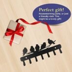 Sehaz Artworks Metal Key Holder for Home | Bird Key Hooks | Key Holder for Home Decor Stylish | Key Stand for Wall (7 Hooks, Black) - Fast Shipping to USA & Canada - Image 3