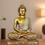 Global Grabbers New 25 Centimetre Meditating Sitting Buddha Statue showpiece Idol Home Decor Items for Living Room and Gifts (1, GOL4-BS2) - Fast Shipping to USA, Canada & India - Image 3