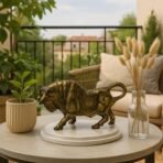 Xtore Brass Finish Bull Resin Statue for Home Decor (Pack of 1, Golden and Black) - Fast Shipping to USA & Canada - Image 2