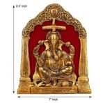 JaipurCrafts Metal Lord Ganesha Idol Statue for Home and Office Decor | Ganesha Ji Ki Murti for Home and Office Temple (7 x 8.5 Inches, Gold) (ganesha idol) - Fast Shipping to USA & Canada - Image 3