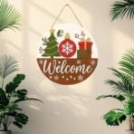 Webelkart Antique Christmas Decoration Wooden Wall Hanging Ornaments for Home | Living Room | Office | Christmas Party Xmas Decor (10" Inches) - Fast Shipping to USA & Canada - Image 2