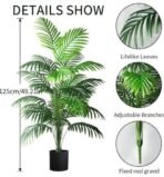 VRB Dec 1 Pcs Artificial Plants with Pot Plants Leaves Tree Tropical 12 Palm Leaves Faux Areca Palm Plants Indoor Real Touch Monstera Plant for Home/Decor (Areca Plant with Pot) - Fast Shipping to USA & Canada - Image 2