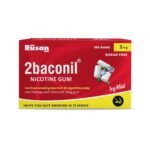 Rusan 2baconil 2mg 100 Nicotine Gums | Icy Mint Flavor | Sugar-Free | Quit Smoking & Chewing Tobacco/Gutkha | Nicotine Replacement Therapy - Fast Shipping to USA & Canada