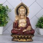 Global Grabbers New Sitting Buddha Statue showpiece Idol Home Decor Items for Living Room and Gifts (RED Golden) - Fast Shipping to USA, Canada & India - Image 2