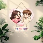 Webelkart Premium TU CHUP RHA Printed Wall Hanging for Home Decor, Heart Shaped Wall Hanging,Funny Door Hanging (14" Inches) Gift Item for Girlfriend Boyfriend Valentine?s Day Gift - Fast Shipping to USA & Canada - Image 4