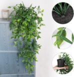 VRB Dec Plastic Tm 1 Pcs Artificial Greenery Ferns Plants Vines Fake Ivy Hanging Flowers with Pot Pine Needle Wall Hanging for Home Decor Door Wall Balcony(Artificial Plants Hanging(Design 2), 1) - Fast Shipping to USA & Canada - Image 3