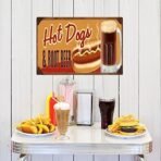 Sehaz Artworks Home Decor Items | Room Decor | Wall Decor | living Room Decorative Items | HotDogRootBeer' Rust Looks Wall Sign for Wall Decoration Tin Sign (MDF, 30 cm x 20 cm x 0.3 cm) - Fast Shipping to USA & Canada - Image 2