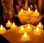 VRB Dec 24 Pcs Acrylic Flameless & Smokeless Decorative Candles Led Tea Light Candle Perfect for Gifting, Home, Birthday, Diwali, Christmas,Decorative Candles,Balcony, Birthday (Acrylic - 24 Pcs) - Fast Shipping to USA & Canada - Image 3