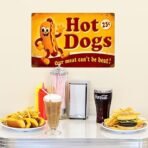 Sehaz Artworks Home Decor Items | Room Decor | Wall Decor | living Room Decorative Items | HotDogs' Rust Looks Wall Sign for Wall Decoration Tin Sign (MDF, 30 cm x 20 cm x 0.3 cm) - Fast Shipping to USA & Canada - Image 2