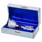 Webelkart Premium HandiCrafted Peacock Silver Plated Pooja Bell with Rudraksha with Box for Home/Office Decor/Brass Hand Puja Bell/Ghanti Pooja Bell (5.5" Inches) - Fast Shipping to USA & Canada - Image 3