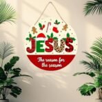 Webelkart Premium Christmas Jesus Wall Hanging for Home Decor, Round Holiday Themem,Wall Hanging for Christmas Decor,(10" Inches) - Fast Shipping to USA & Canada - Image 2