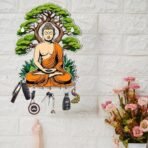 Webelkart Premium Gautam Buddha Printed Wooden Key Holder for Home Decor,Key Holder for Wall Decor (10 inches) Gift Item - Fast Shipping to USA & Canada - Image 4