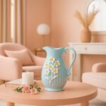 Xtore Modern Decorative Ceramic Vase with Handle for Home Decoration (Pack of 1, Sky) - Fast Shipping to USA & Canada