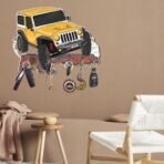 Webelkart Antique HD UV Printed Yellow Mahindra Thar Car Shape Designer Wooden Key Holder Home and Office Decor,Key Hanger for Wall Decor,Key Stand (10" Inches) - Fast Shipping to USA & Canada - Image 4