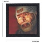 JaipurCrafts Saibaba Framed UV Digital Reprint Painting (Wood, Synthetic, 30 cm x 30 cm) - Fast Shipping to USA & Canada - Image 2