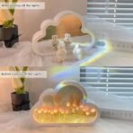 One94Store Tulip Lamp Pre-Assembled - LED Night Light, Battery-Powered, 20 Pink Artificial Flowers for Bedroom, Living Room, Home DECOR, Gift, Birthday & Anniversary. - Fast Shipping to USA & Canada - Image 2