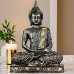 Global Grabbers New 25 Centimetre Meditating Sitting Buddha Statue showpiece Idol Home Decoration Items for Living Room Decor and Gifts (Antique Golden) - Fast Shipping to USA, Canada & India - Image 2