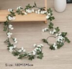 VRB Dec 1 Pcs Artificial Flower Vine Garlands Hanging Artificial Flowers for Decoration Small Peony Roses Garland (6 ft Long) Flowers Silk Peony Roses for Diwali/Ganpati/Christmas. (White) - Fast Shipping to USA & Canada - Image 2