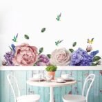 Xtore Peony Rose Peel and Stick Wallpaper for Wall Decor (Pack of 1, Multi) - Fast Shipping to USA & Canada - Image 2