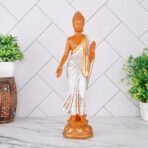 Global Grabbers New Standing Buddha Statue showpiece Idol Home Decor Items for Living Room and Gifts (White Brown) - Fast Shipping to USA, Canada & India - Image 2