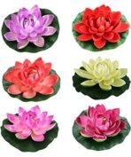 VRB Dec Artificial Big Foam Lotus Flower Fake Foam Water Floating Flowers for Pooja Thali Festival and Events Outdoor Indoor Home Decoration and Craft (Multi-Pack of 16 Pcs) - Fast Shipping to USA & Canada - Image 4