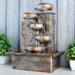 Global Grabbers Polyresin Table Top Indoor Outdoor Water Fall Fountain with LED Lights Home Decor Decoration Gift Gifting Items-A_ORG-SF18 - Fast Shipping to USA, Canada & India - Image 3