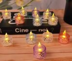 One94Store 6 Pcs Flameless and Smokeless Decorative Candles Transparent Acrylic Led Tea Light Candle for Christmas, Festival,Candles (6 Pieces, Multicolor, 2 cm) - Fast Shipping to USA & Canada - Image 3