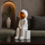 Xtore Modern Abstract White and Gold Figurine | Resin Home Decor Accent | Unique Art Piece for Living Room, Office, or Gallery | Contemporary and Thought - Provoking Design - Fast Shipping to USA & Canada