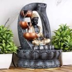 Global Grabbers Polyresin Table Top Indoor Outdoor Water Fall Fountain with LED Lights Home Decor Decoration Gift Gifting Items-GOL_GRY-SF24-(000) - Fast Shipping to USA, Canada & India - Image 2