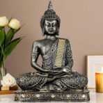 Global Grabbers New 25 Centimetre Meditating Sitting Buddha Statue showpiece Idol Home Decoration Items for Living Room Decor and Gifts (Antique Golden) - Fast Shipping to USA, Canada & India - Image 3