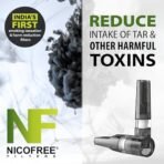 Nicofree | Black | 35 Cigarette Filters, 5 Packs | Made with Toxin-free, Recycle-friendly Materials | Reduce Tar, Prevent Stains & Odour on Fingers | For Cigarettes, Dokha, Medwakh Pipe - Fast Shipping to USA & Canada - Image 5