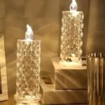 VRB Dec 2 Pcs Acrylic Flameless & Smokeless Decorative Candles Led Tea Light Candle Perfect For Gifting, Home,Diwali, Christmas,Decorative Candles,Birthday (15 Cm Tealight Candle - 2 Pcs) - Fast Shipping to USA & Canada