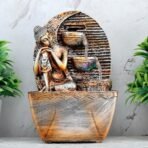 Global Grabbers Polyresin Table Top Indoor Outdoor Water Fall Fountain with LED Lights Home Decor Decoration Gift Gifting Items-A_ORG-SF40 - Fast Shipping to USA, Canada & India - Image 2