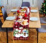 VRB DecTM 1pcs Christmas Table Runner Cloth for 6 Seater/Theme (12x68 inches) Table Runner for Dining Table,Christmas,Xmas,Decorations Items,Gift (Design 1) - Fast Shipping to USA & Canada - Image 3