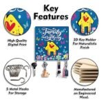 Sehaz Artworks Key Hanger for Wall | Key Holder for Home Decor Stylish | Key Stand for Wall | Wooden Key Holder for Wall | Key Chain Holder for Wall | Key Hooks - SQ_0003 (5 Hooks) - Fast Shipping to USA & Canada - Image 3